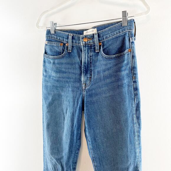 Madewell High Rise Raw Hem Perfect Vintage Jeans Blue 25 - Picture 11 of 12